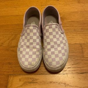 Light purple checkered vans